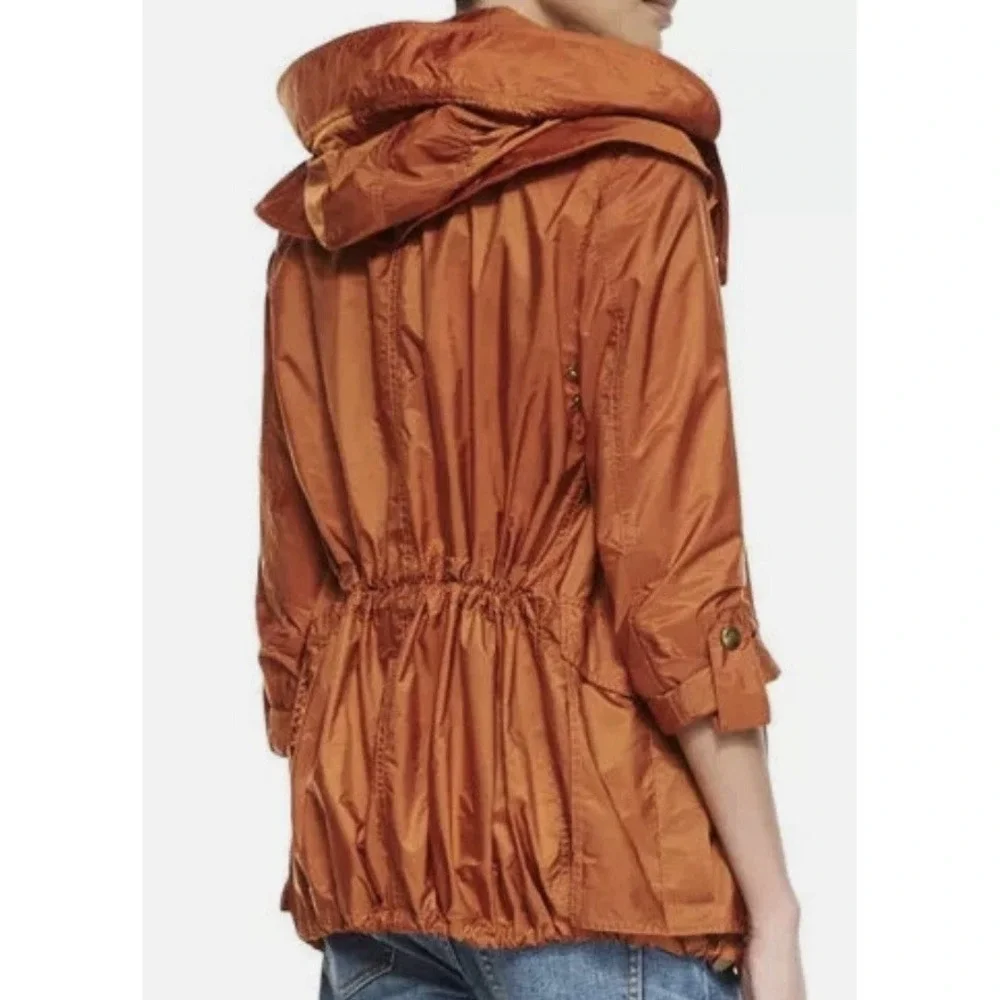 Women Burberry Brit Jacket Maidleight Hooded Roll Sleeve Size 2 - Picture 8 of 8